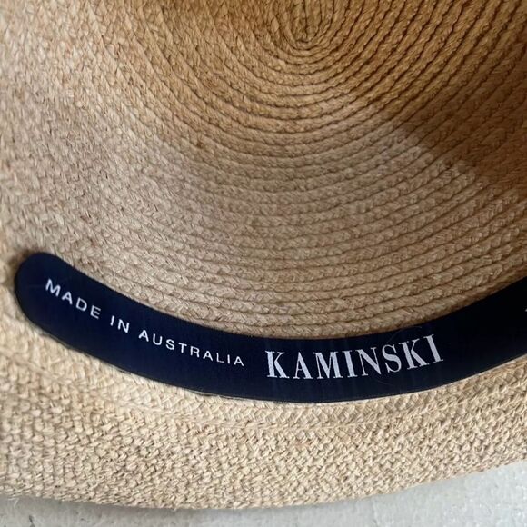 Vintage Helen Kaminski Raffia Straw Hat Rolled Brim Brown Bow hat block Like New - Picture 4 of 14